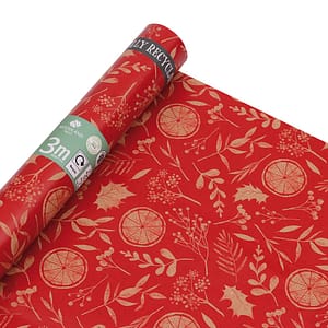 Red Crayons Floral Wrapping Paper · Creative Fabrica