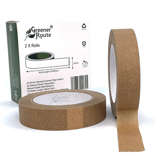2x Standard kraft paper tape natural rubber adhesive greener route 006