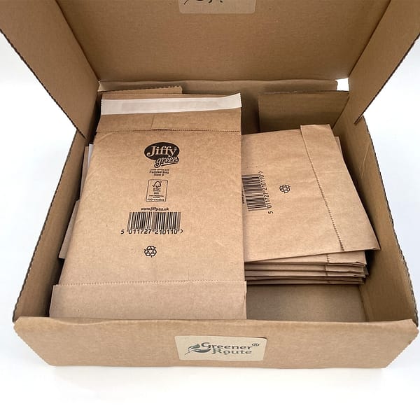 Jiffy Green Padded Bag Size 0 pack of 10 greener route 1500x1500 1