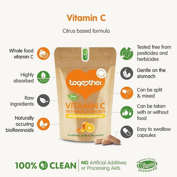 Together Vitamin C with bioflavonoids
