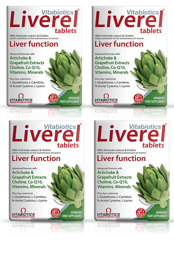 Pack of 4 X Vitabiotics Liverel Original 60 Tablets